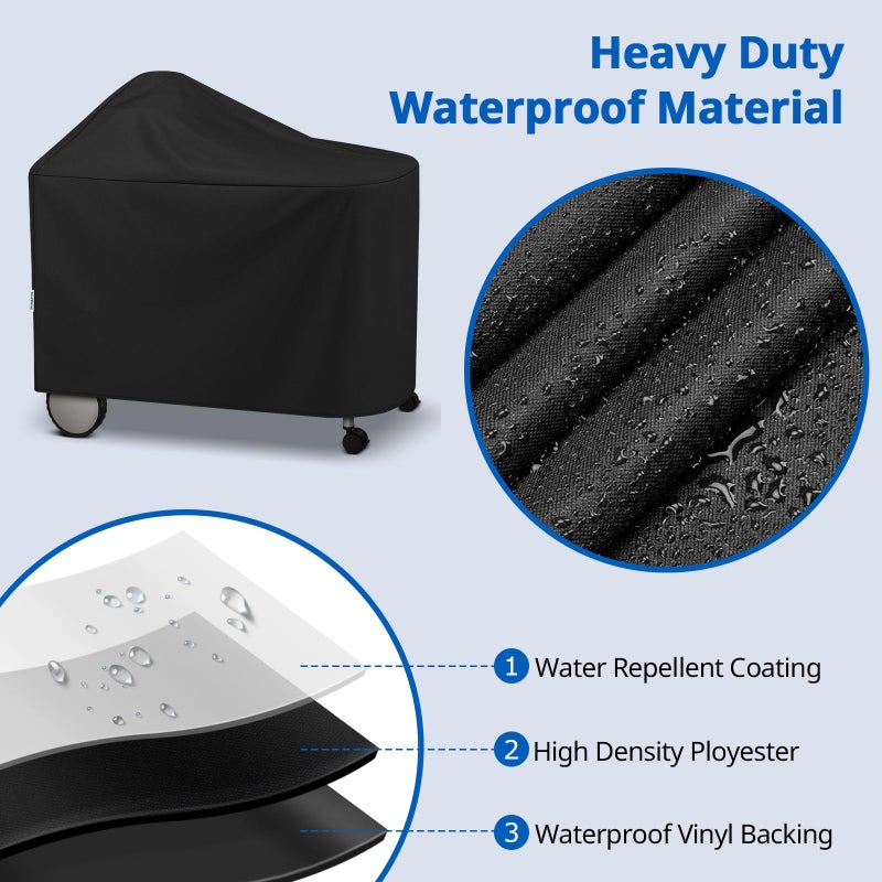 SunPatio Outdoor Waterproof Grill Cover Compatible for Weber 22 Inch Performer Premium Deluxe, RecTeq, Char-Griller Grills, Compared to Weber 7152, Heavy Duty Weather Resistant Charcoal BBQ Cover - Image 4